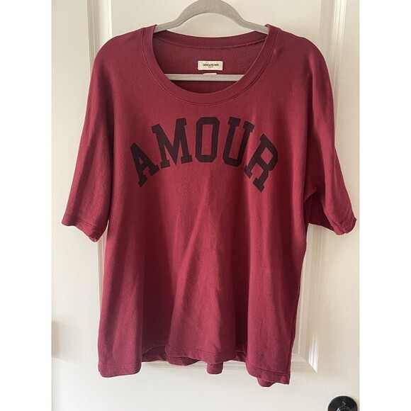 Zadig & Voltaire Size Small Oversized Walk Flock Amour T-Shirt - Picture 10 of 10